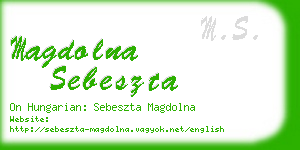 magdolna sebeszta business card